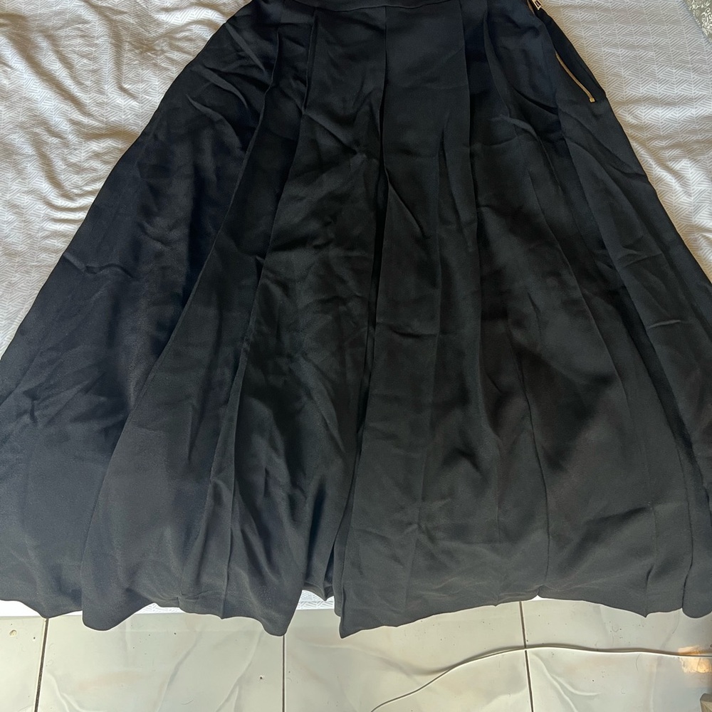 Louis Vuitton Black A-Line Skirt pleated made only for Japan